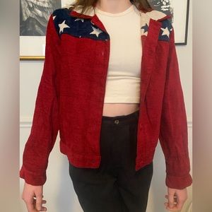 VINTAGE American Flag Corduroy Jacket